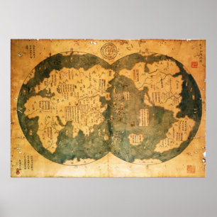 Poster Mapa do mundo de 1418 chineses por Gavin Menzies