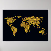 Mapa do Mundo de Pontos do ouro