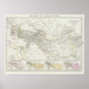 Póster Mapa do mundo do hemisfério oriental