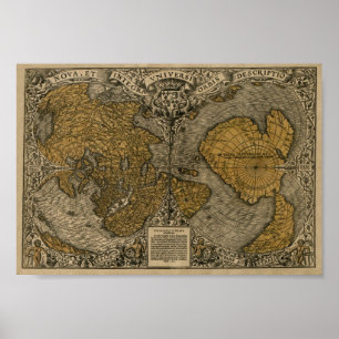 Póster Mapa do Mundo do Oronce Fine 1531