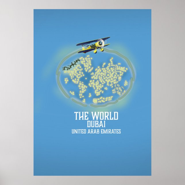 Poster Mapa do Mundo dos Emirados Árabes Unidos (Frente)
