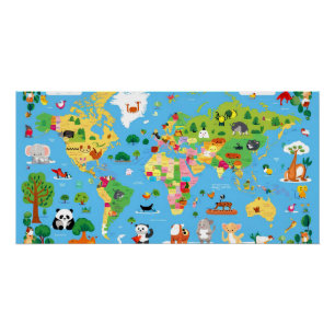 Póster Mapa do Mundo Engraçado