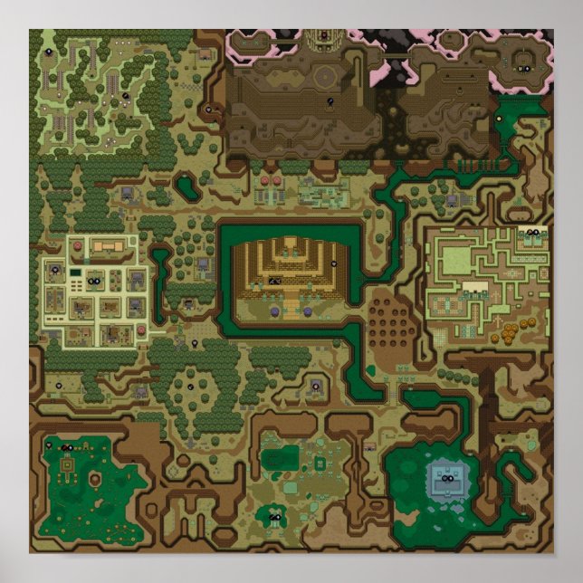 Poster Mapa do Mundo Escuro LttP (Frente)