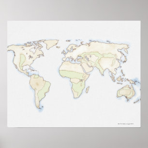 Poster Mapa do mundo ilustrado 2