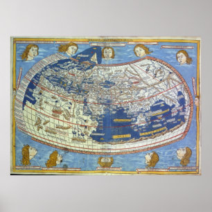 Póster Mapa do mundo Ptolemaic