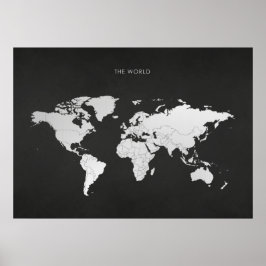 Poster Mapa do Mundo Silver