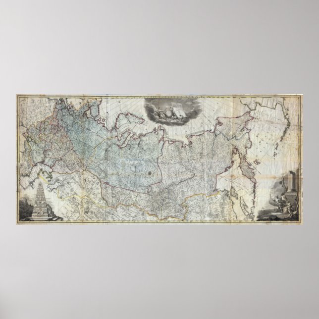 Póster Mapa do Muro de 1787 do Império Russo (Frente)