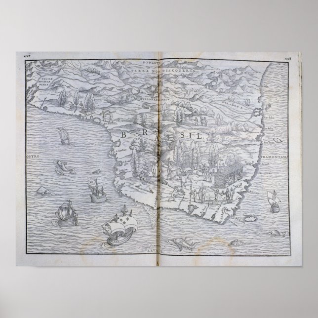 Póster Mapa do Nordeste do Brasil (Frente)