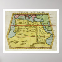 Mapa do Norte de África, c.1580s (gravação colorid