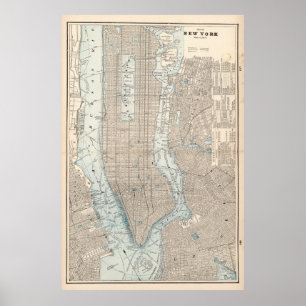 Poster Mapa do Nova Iorque (1893)