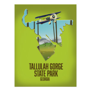 Póster mapa do Parque Estadual Tallulah Gorge