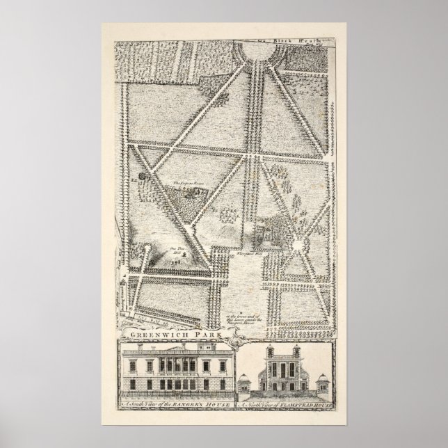 Poster Mapa do Parque Greenwich (Frente)
