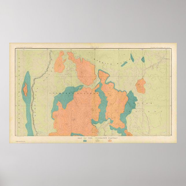 Póster Mapa Do Planalto De Uinkaret (Frente)