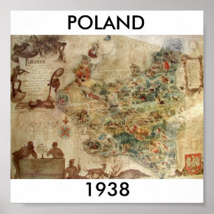 PÓSTER MAPA DO POLÔNIA 1938