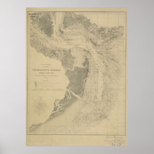Póster Mapa do porto de Charleston
