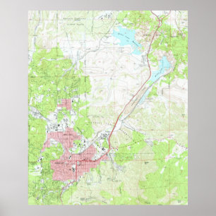 Póster Mapa do Prescott Arizona (1973)