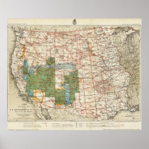 Poster Mapa do progresso 1880 das avaliações geográfic