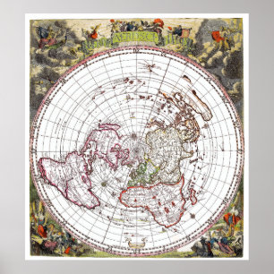 Poster Mapa do quadrado e do plano de terra liso