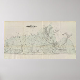 Póster Mapa do ramo longo, NJ