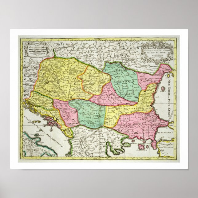 Poster Mapa do Reino da Hungria e dos Estados que (Frente)