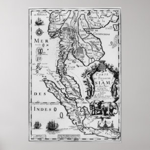 Poster Mapa do reino de Sião