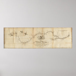 Poster Mapa do rio Mississípi