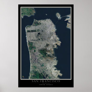 Poster Mapa do Satélite da Califórnia em São Francisco