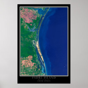 Póster Mapa do Satélite do Texas na costa nacional de pad
