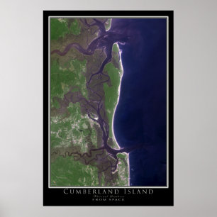 Poster Mapa do Satélite Nacional de Cumberland Island