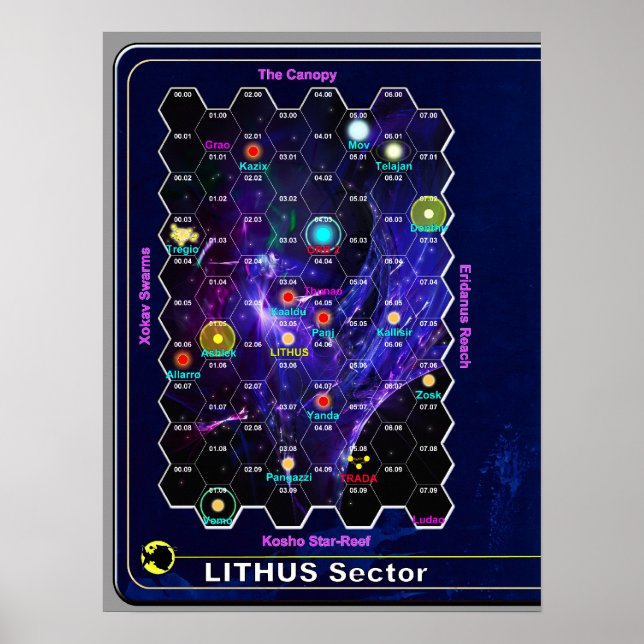 Poster Mapa do setor Lithus (Frente)