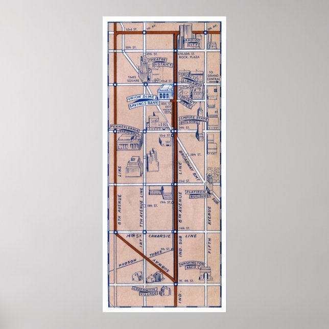 POSTER MAPA DO SUBSÍDIO DE NOVA IORQUE, 1940 2 (Frente)