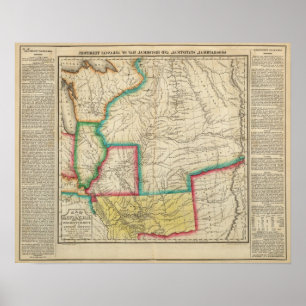 Póster Mapa do território de Arkansas