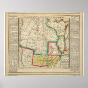 Poster Mapa do território de Arkansas