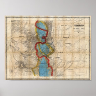 Póster Mapa do território de Colorado