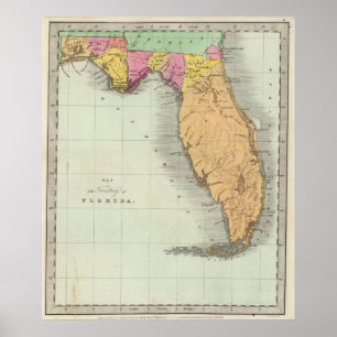 Póster Mapa do território de Florida 2