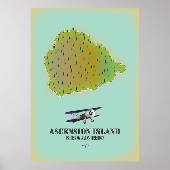 Poster mapa do território ultramarino britânico da ilha d (Frente)