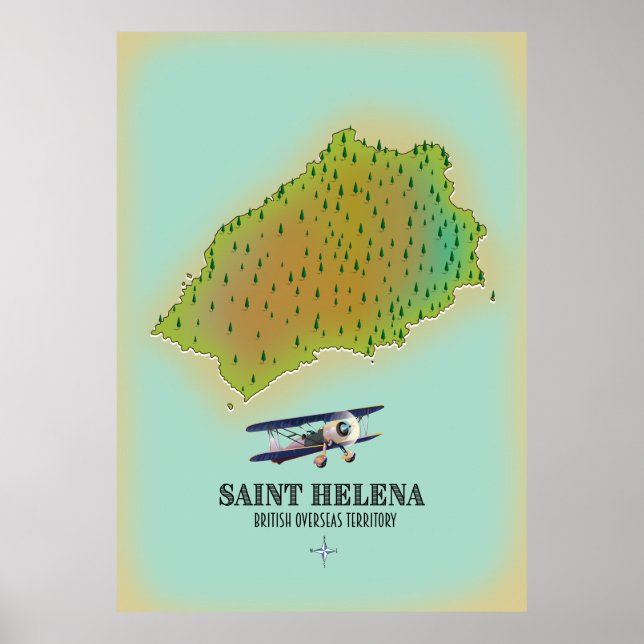 Poster Mapa do Território Ultramarino Britânico de Santa  (Frente)