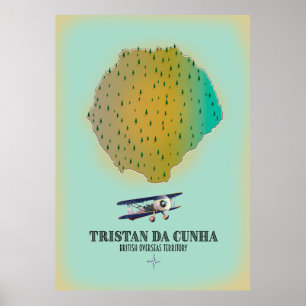 Poster mapa do Território Ultramarino Britânico de Tristã