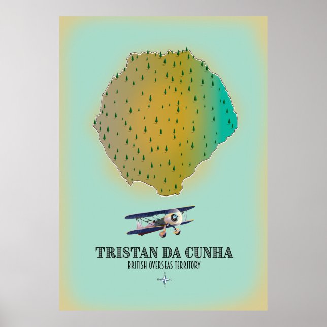 Poster mapa do Território Ultramarino Britânico de Tristã (Frente)