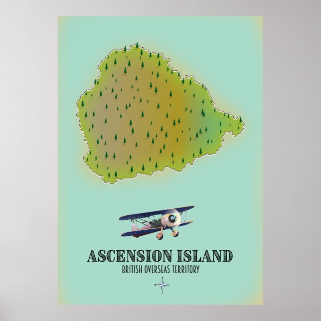 Poster Mapa do território ultramarino da ilha de Ascensão (Frente)