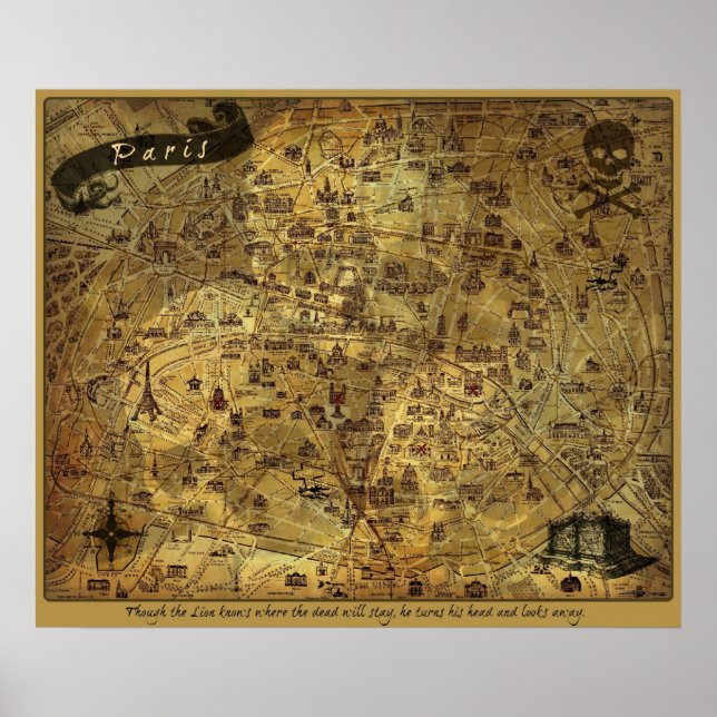 Poster Mapa do tesouro critico em Paris (Frente)