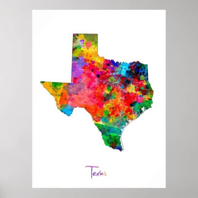 Poster Mapa do Texas (Frente)
