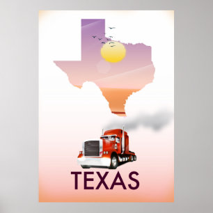 Poster Mapa do Texas Big Rig
