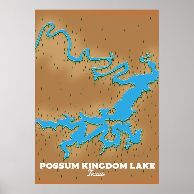 Poster Mapa do Texas no Reino de Possum (Frente)