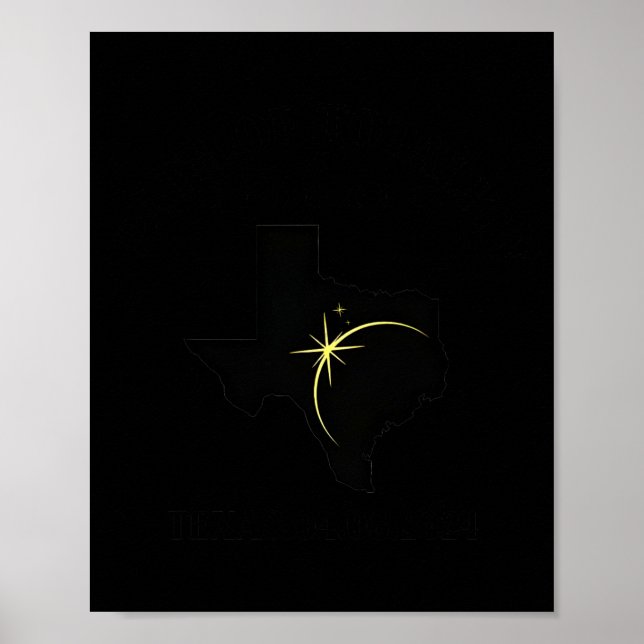 Poster Mapa Do Texas Path Of Totality 04.08.2024 Total So (Frente)