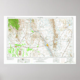 Poster Mapa do Topo de Las Cruces de 1957