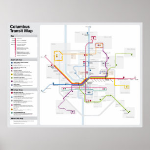 Póster Mapa do trânsito de Columbo da fantasia