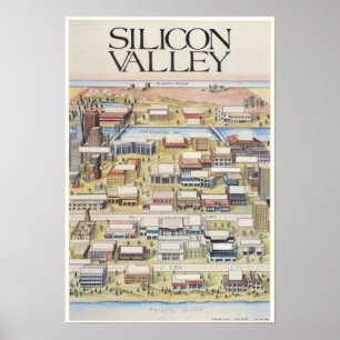 Poster Mapa do Vale do Silício (Sem Nomes de Empresas)