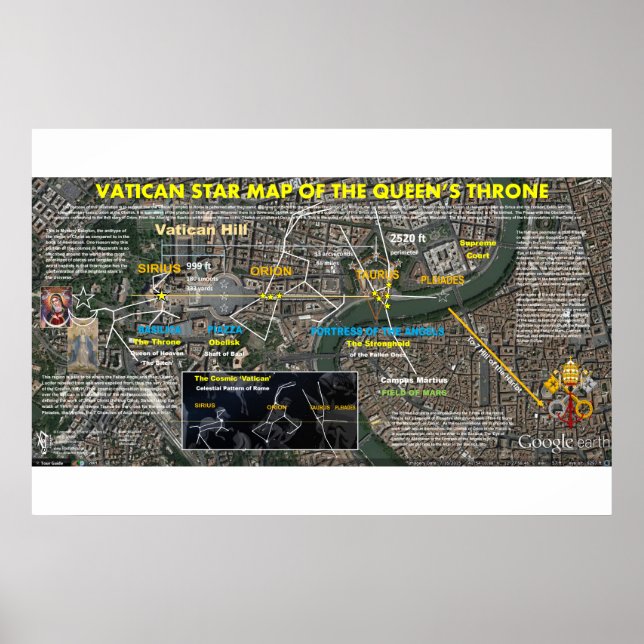 Poster Mapa do Vaticano Star (Frente)