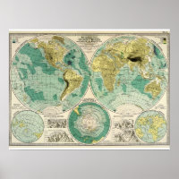 Mapa do Velho Mundo de 1897 - Tra Antiquado